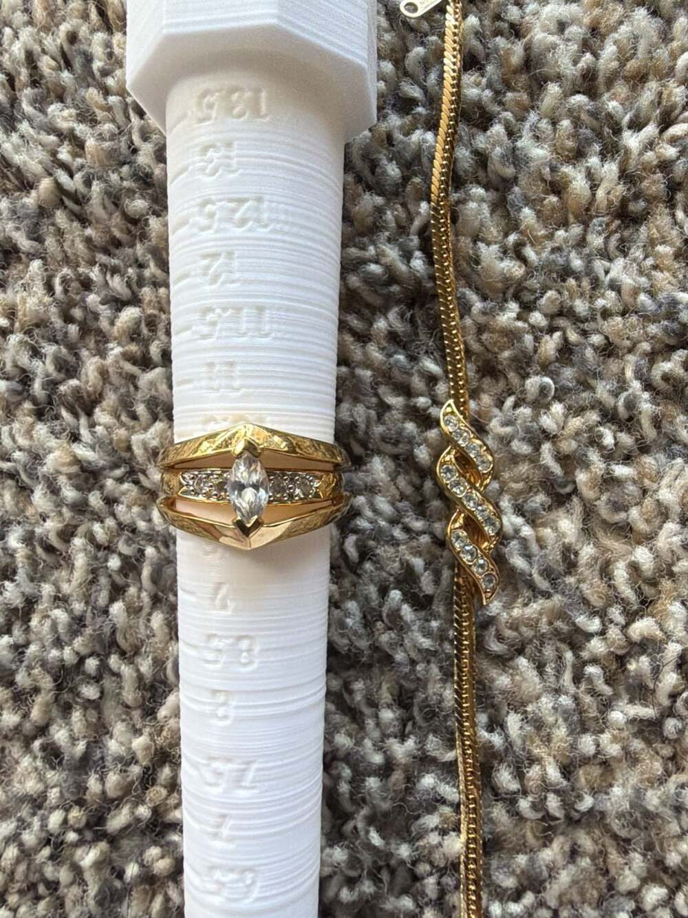 Vintage Avon Marquise Cut CZ Ring and Matching Bracelet Set value~100$